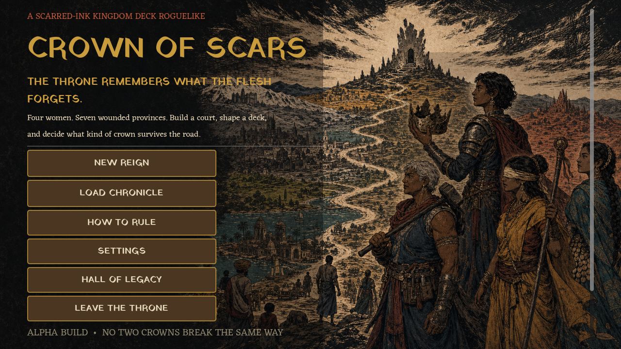 Crown of Scars — a dark kingdom-building deck roguelike