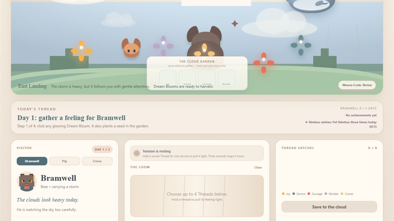 Wishweaver's Rest, a cozy sky-isle game about tending wishes
